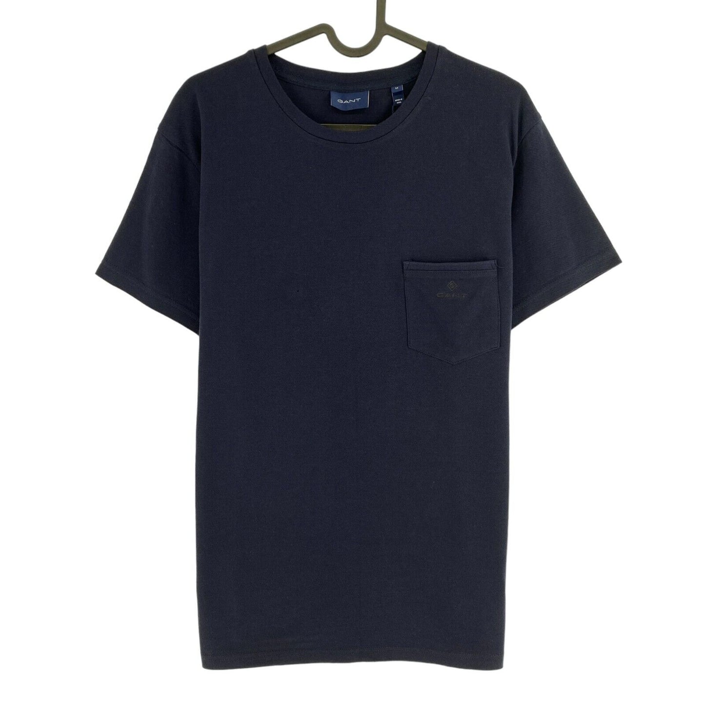 GANT Navy Blue Pique Crew Neck T Shirt Size M