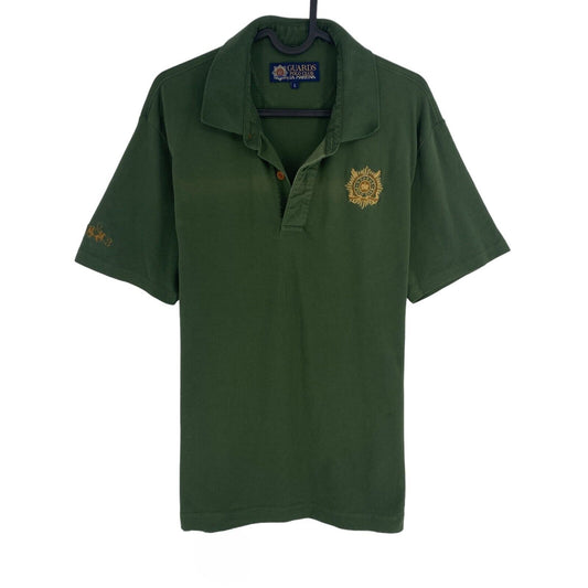 LA MARTINA GUARDS Men Dark Green Piquet Stretch Short Sleeves Polo Shirt Size L