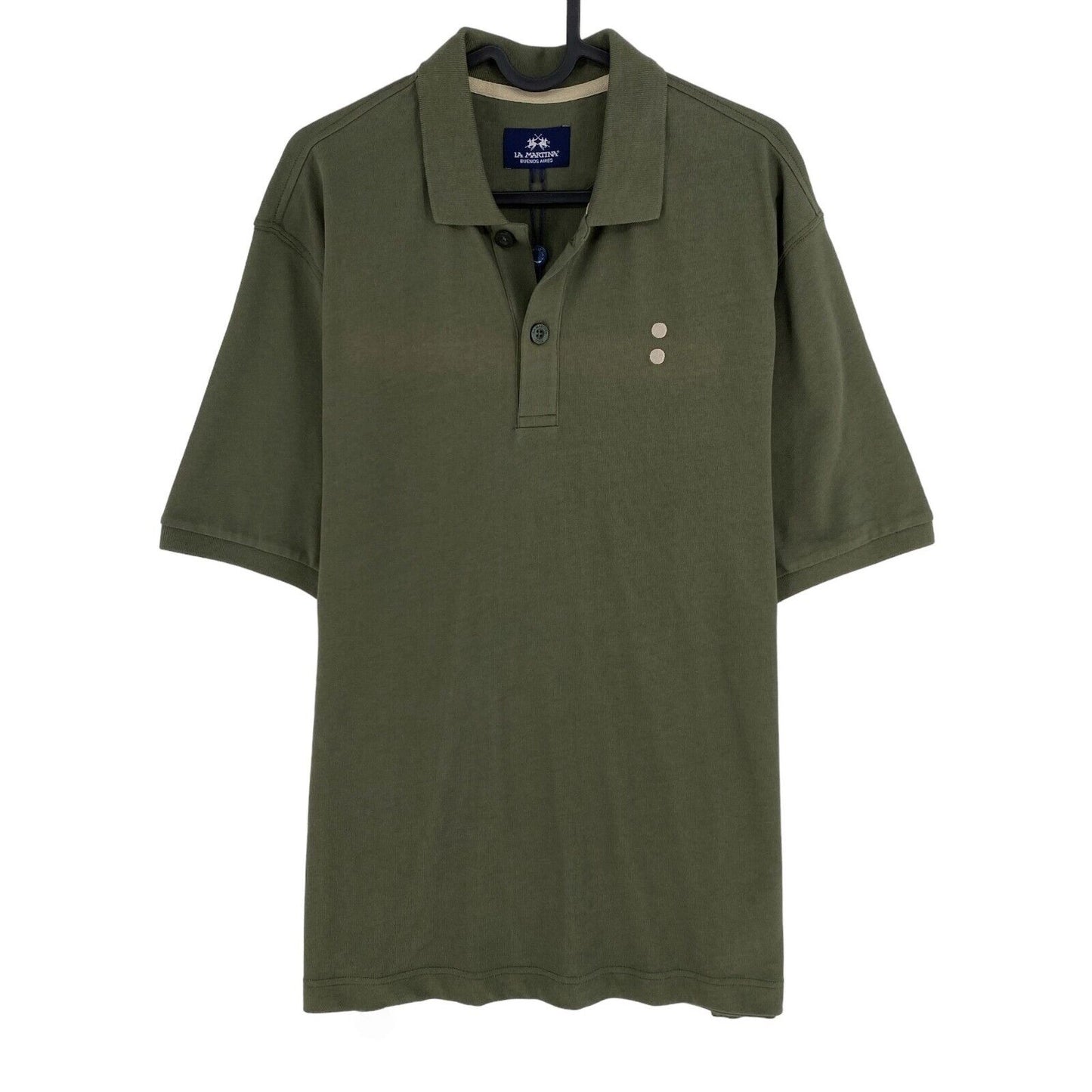 LA MARTINA Green Cotton Piquet Short Sleeves Polo Shirt Size XL