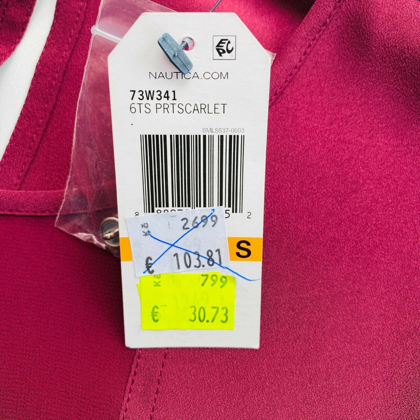 NAUTICA Lila Uni Bluse mit Rundhalsausschnitt und langen Ärmeln Größe 2XS XS S