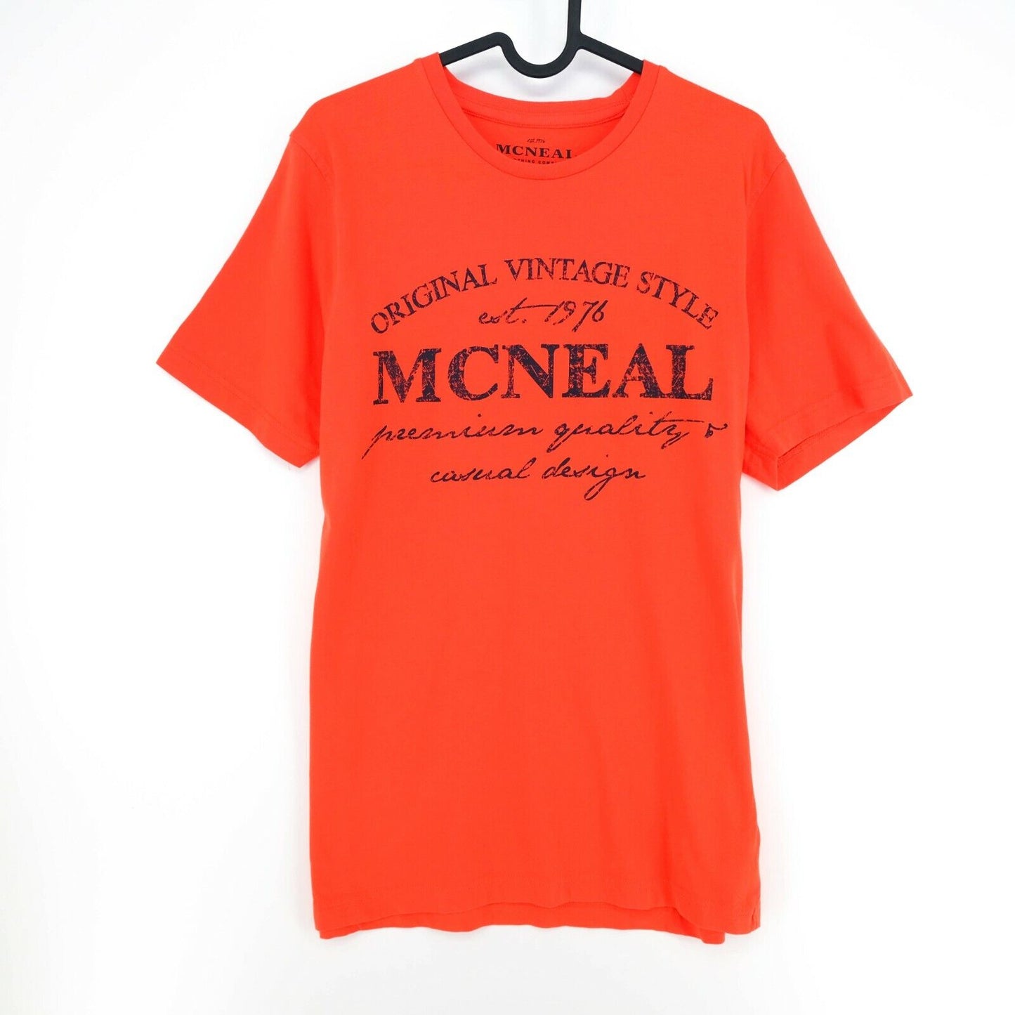 MCNEAL Orange Graphic Print Crew Neck T-shirt Taille S