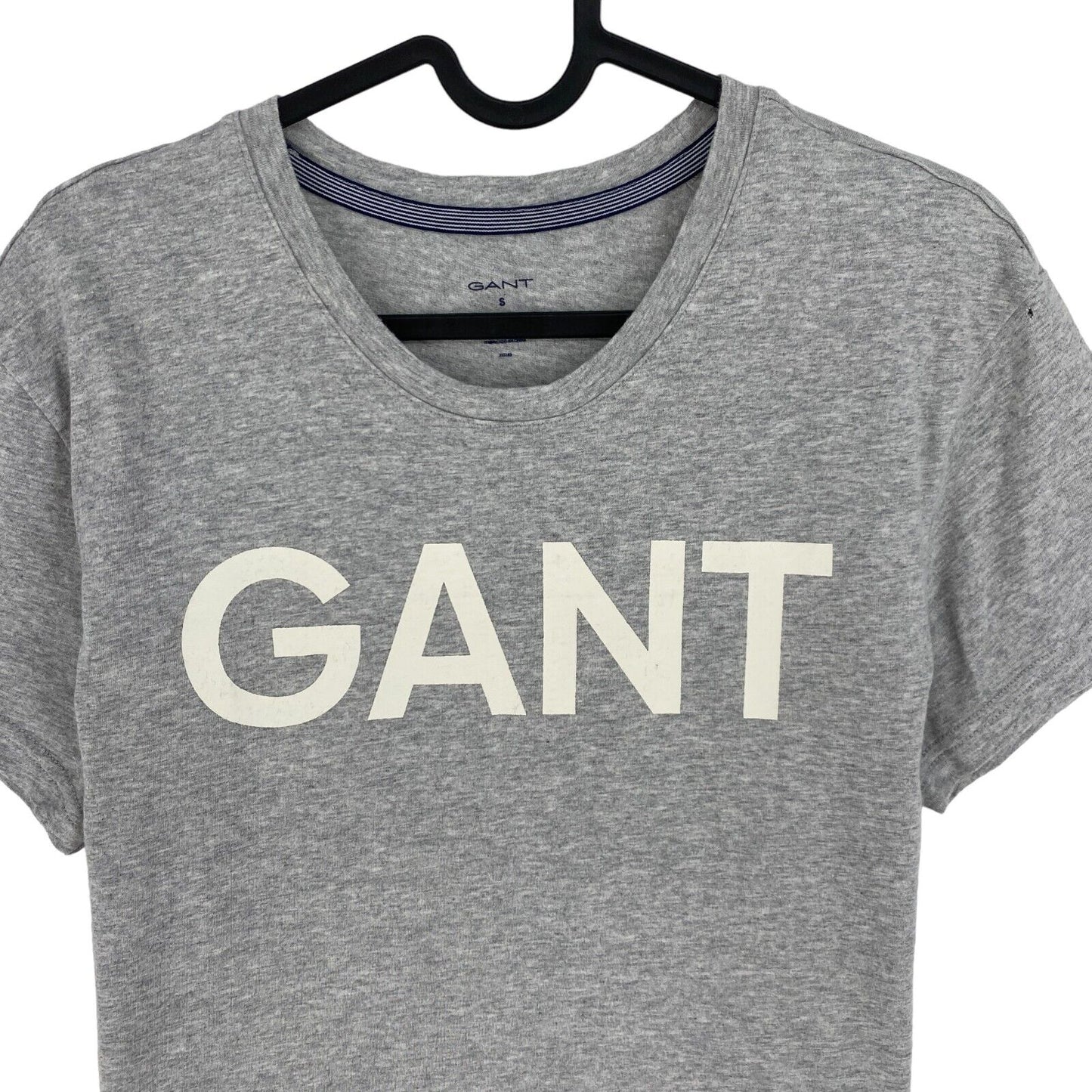 GANT T-Shirt mit Rundhalsausschnitt und Logo, Grau, Größe S