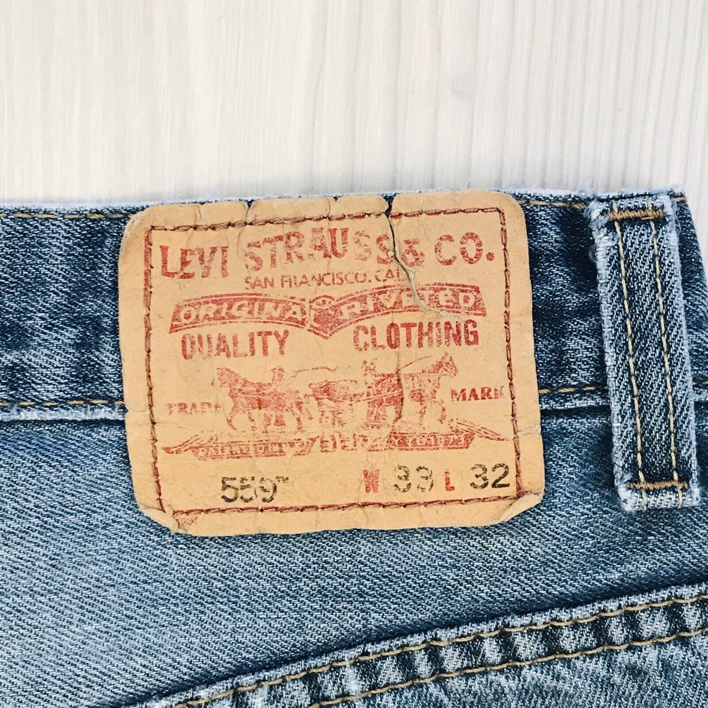 Levi's 559 Custom Made Blaue, entspannte, gerade geschnittene Shorts, W33