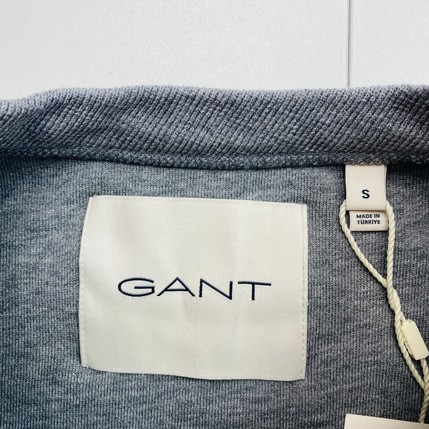 GANT Men Grey Reversed Oversized Crew Neck Sweater Jumper Size S