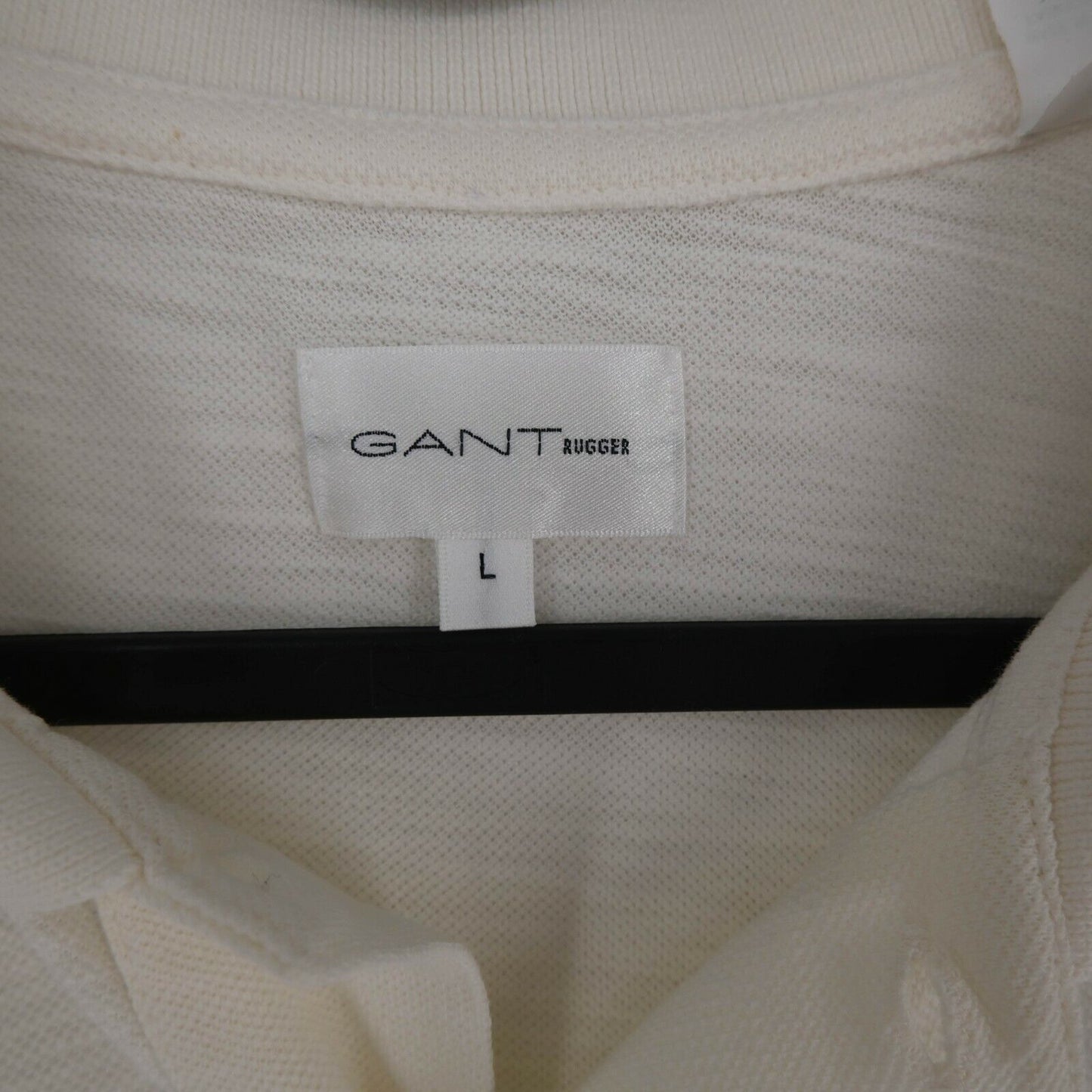 GANT White Organic Pique Rugger Polo Neck T Shirt Size L