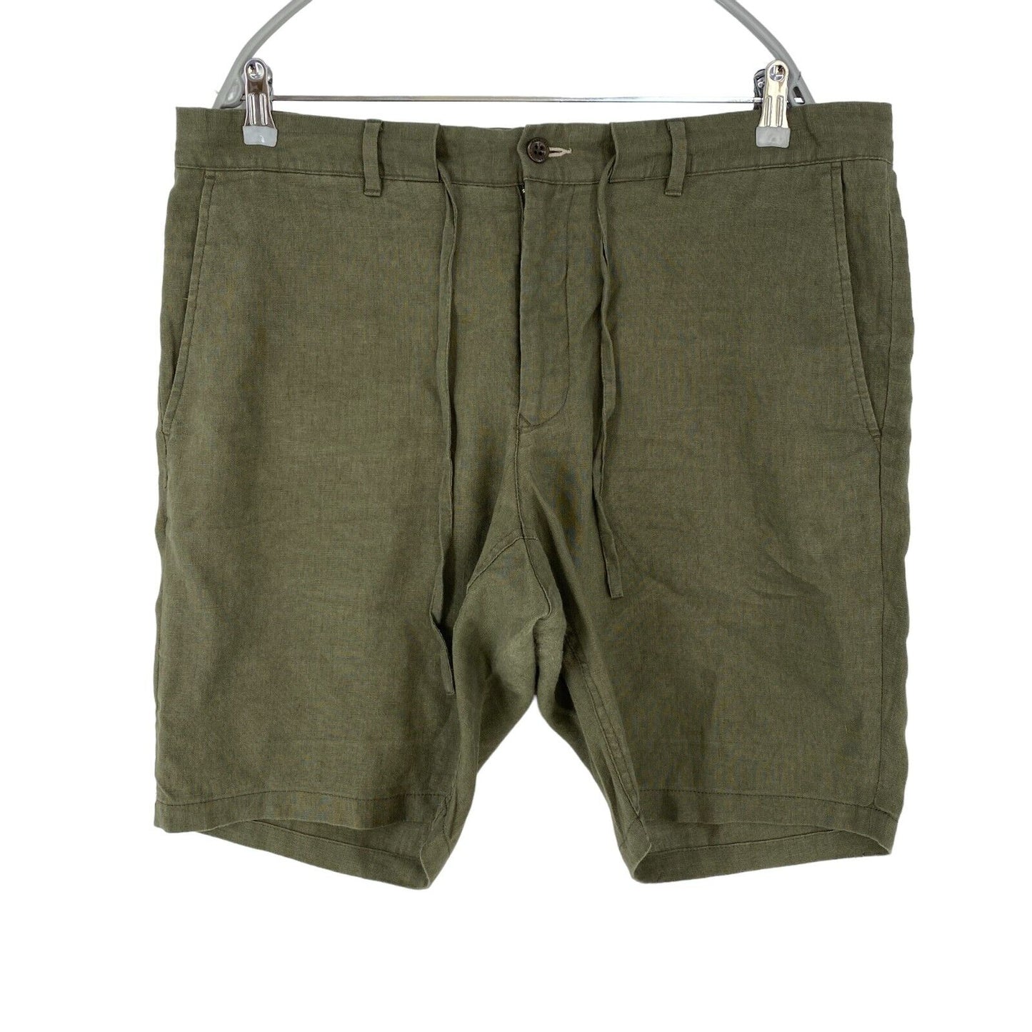 GANT Khaki Green Relaxed Fit Linen Shorts Size XL