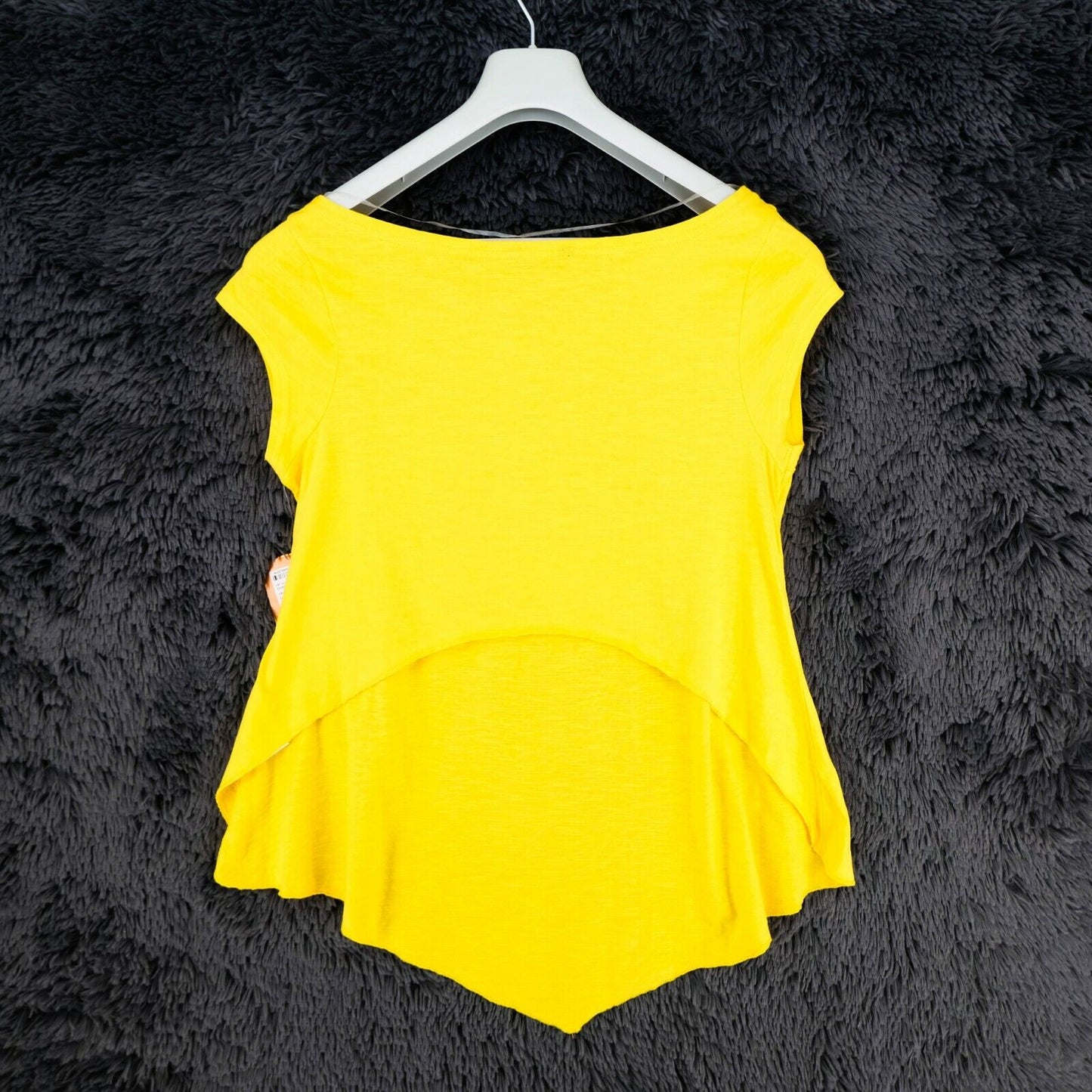 DEREON Jaune Asymétrique Col Rond Top T Shirt Taille XL