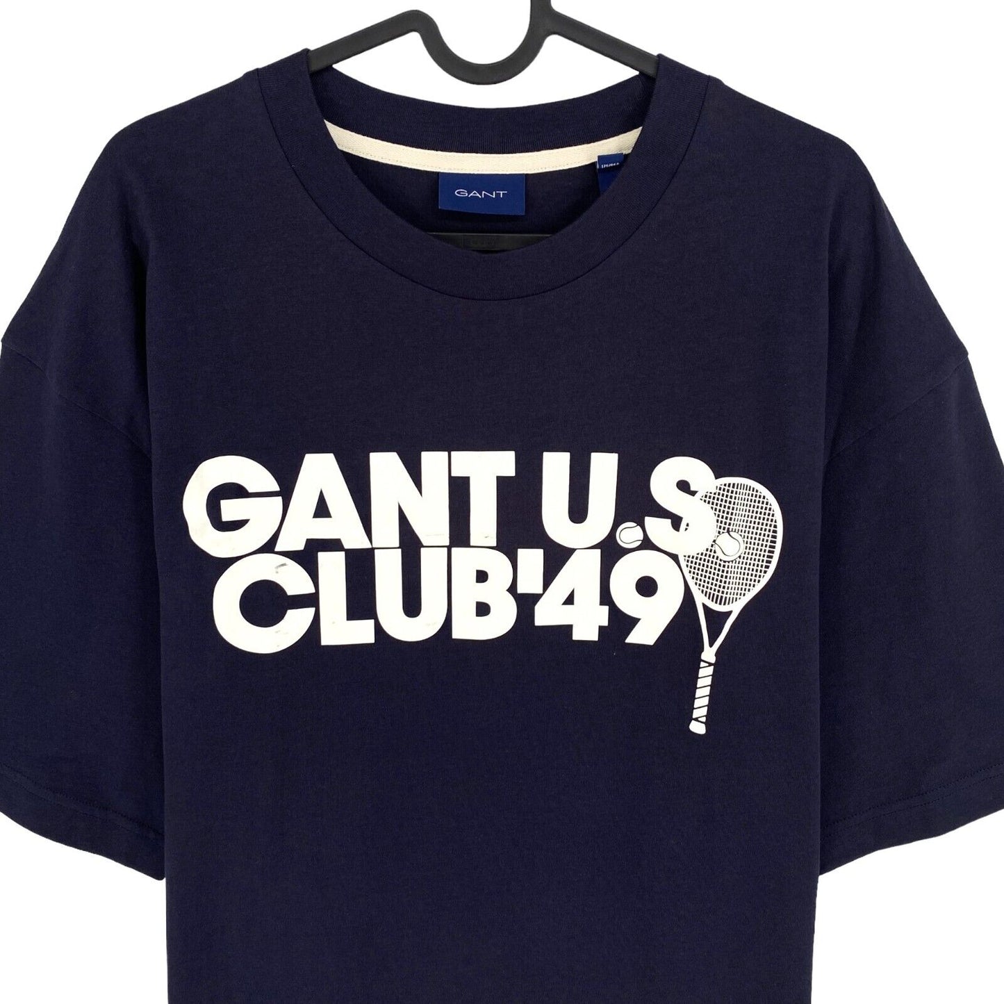 GANT Men Navy Blue Racquet Club Crew Neck Short Sleeves T Shirt Size L