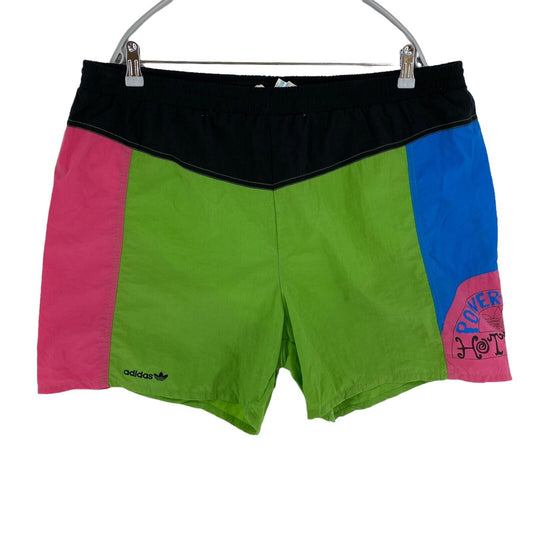 adidas Vintage Retro Colour Block Pink Green Blue Activewear Shorts Size L W36