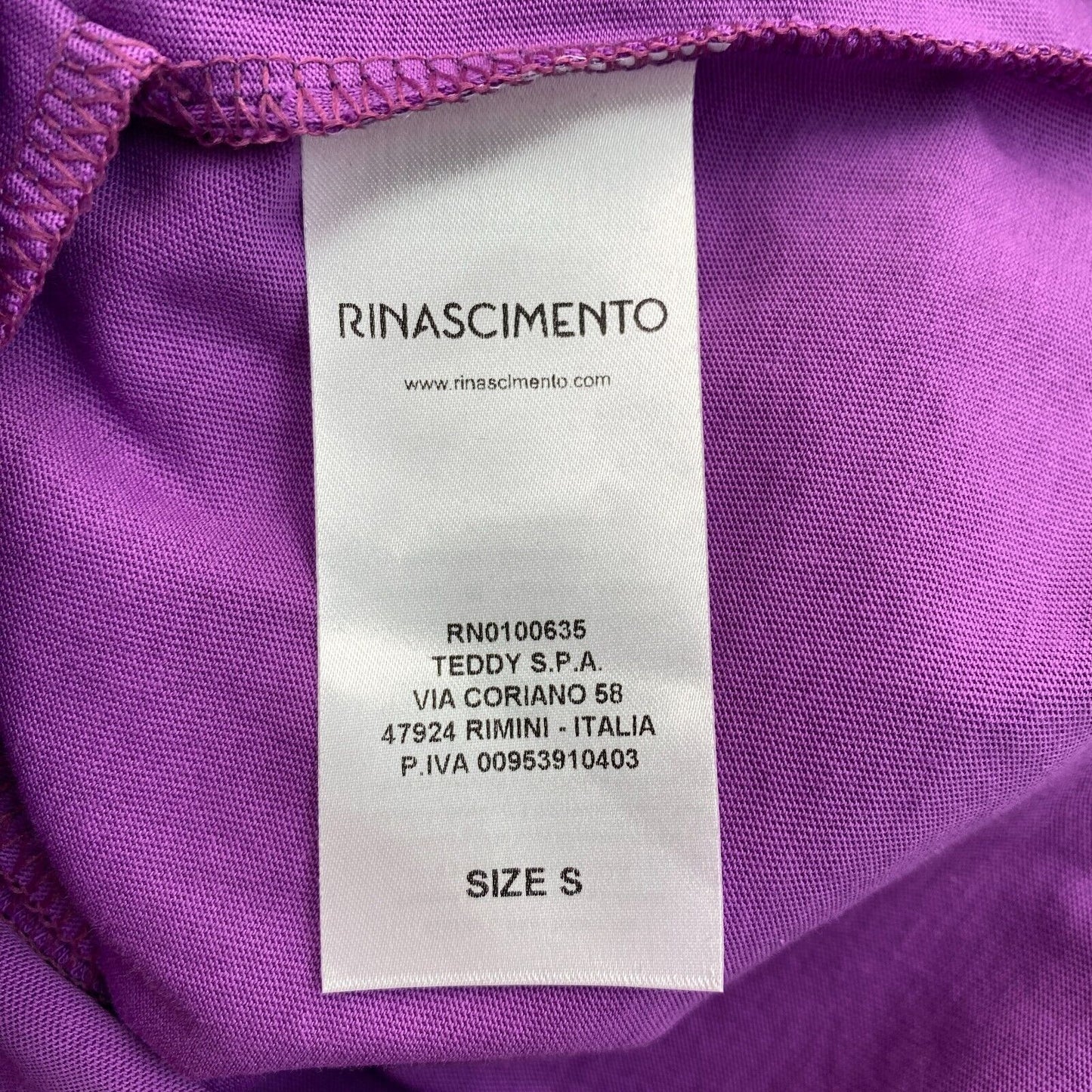 Rinascimento Women Purple V Neck Tank Top Blouse Size S