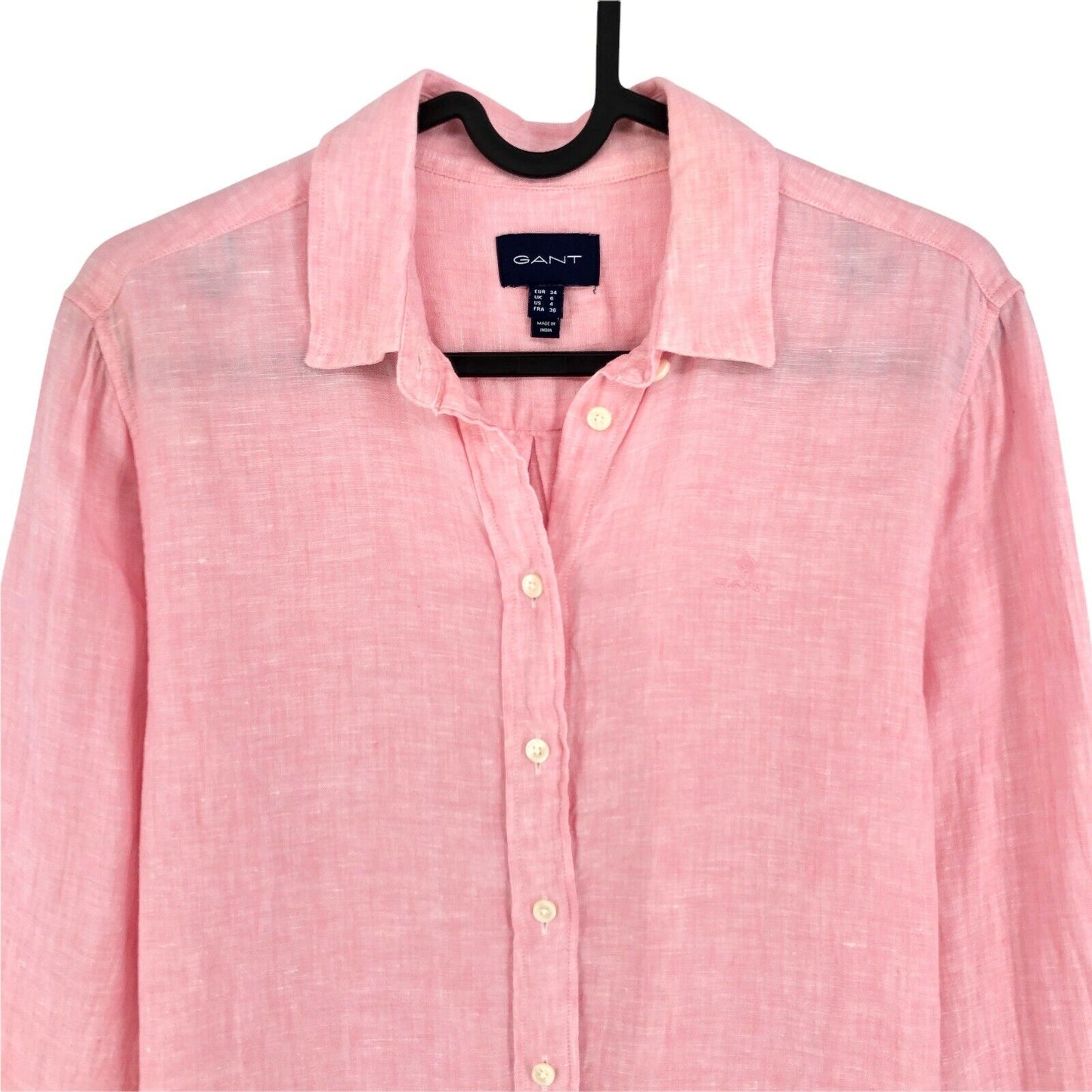 GANT Pink 100% Linen Shirt Size EU 34 UK 6 US 4