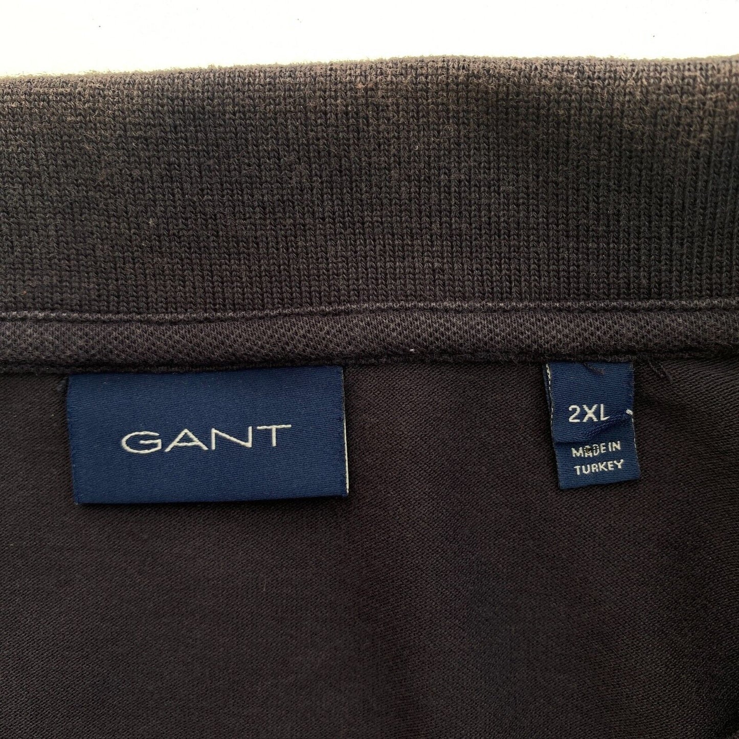 GANT Men Navy Blue Tipping Rugger Short Sleeves Polo Shirt Size 2XL XXL