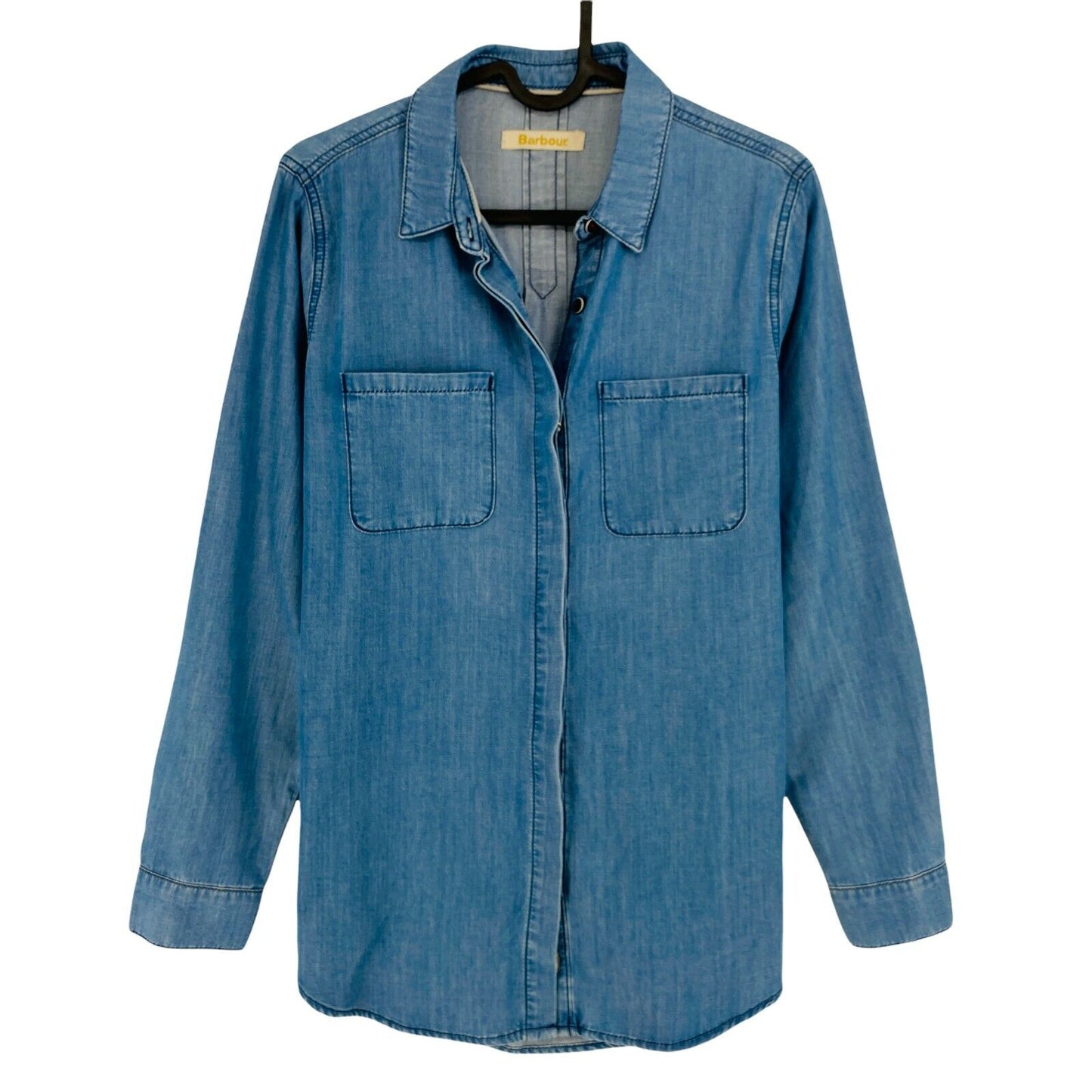 BARBOUR Chemise Chambray Bleu Varech Taille EU 40 UK 12 US 10