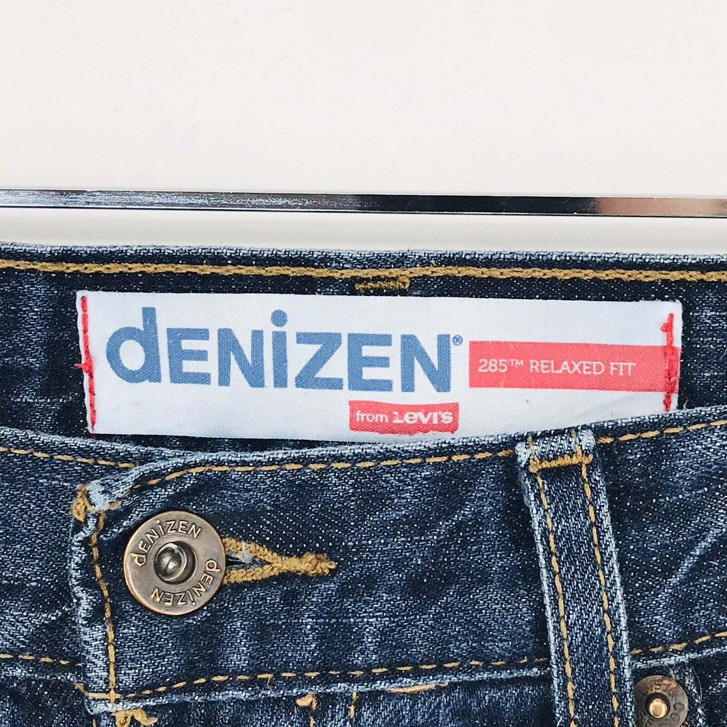 Vintage Levi's Denizen 285 Maßanfertigung Blau Entspannt Passform Cut-Off Jeans Shorts W32