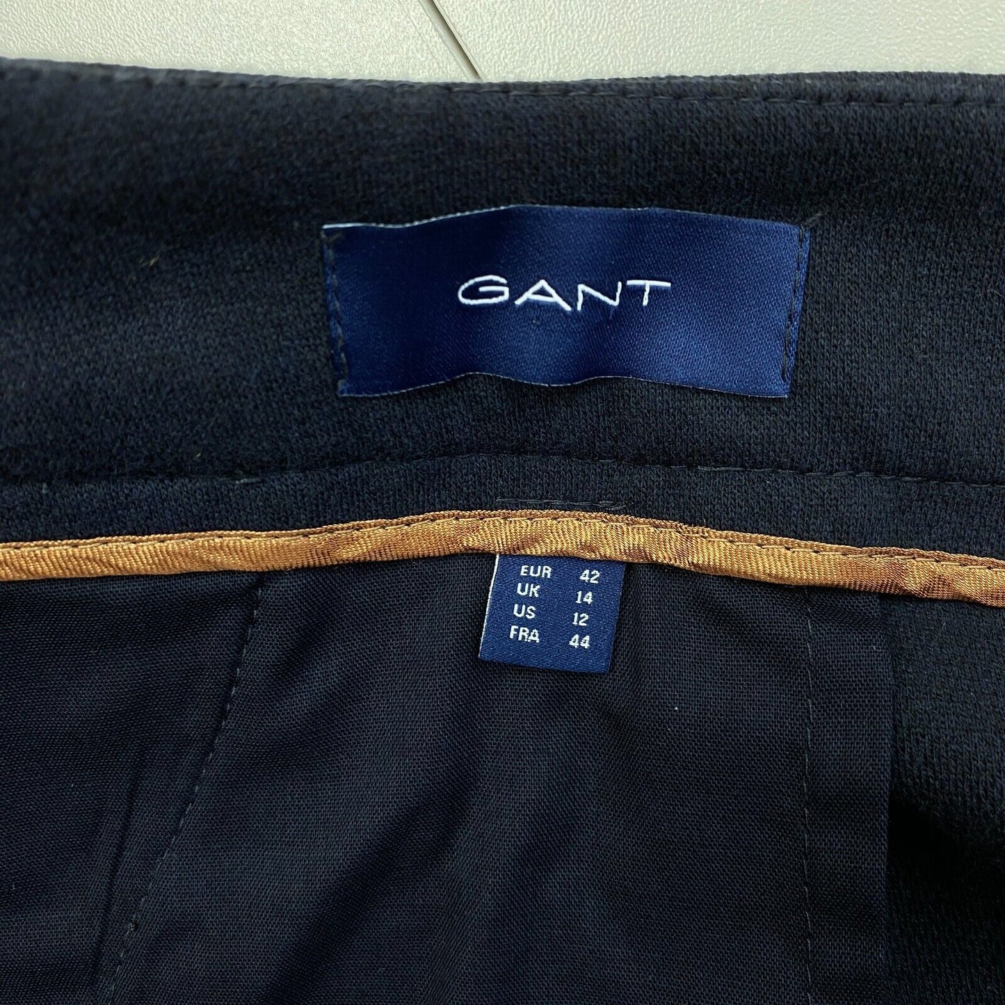 GANT Navy Blue Jersey Cigarette Pants Trousers Size EU 42 UK 14 US 12