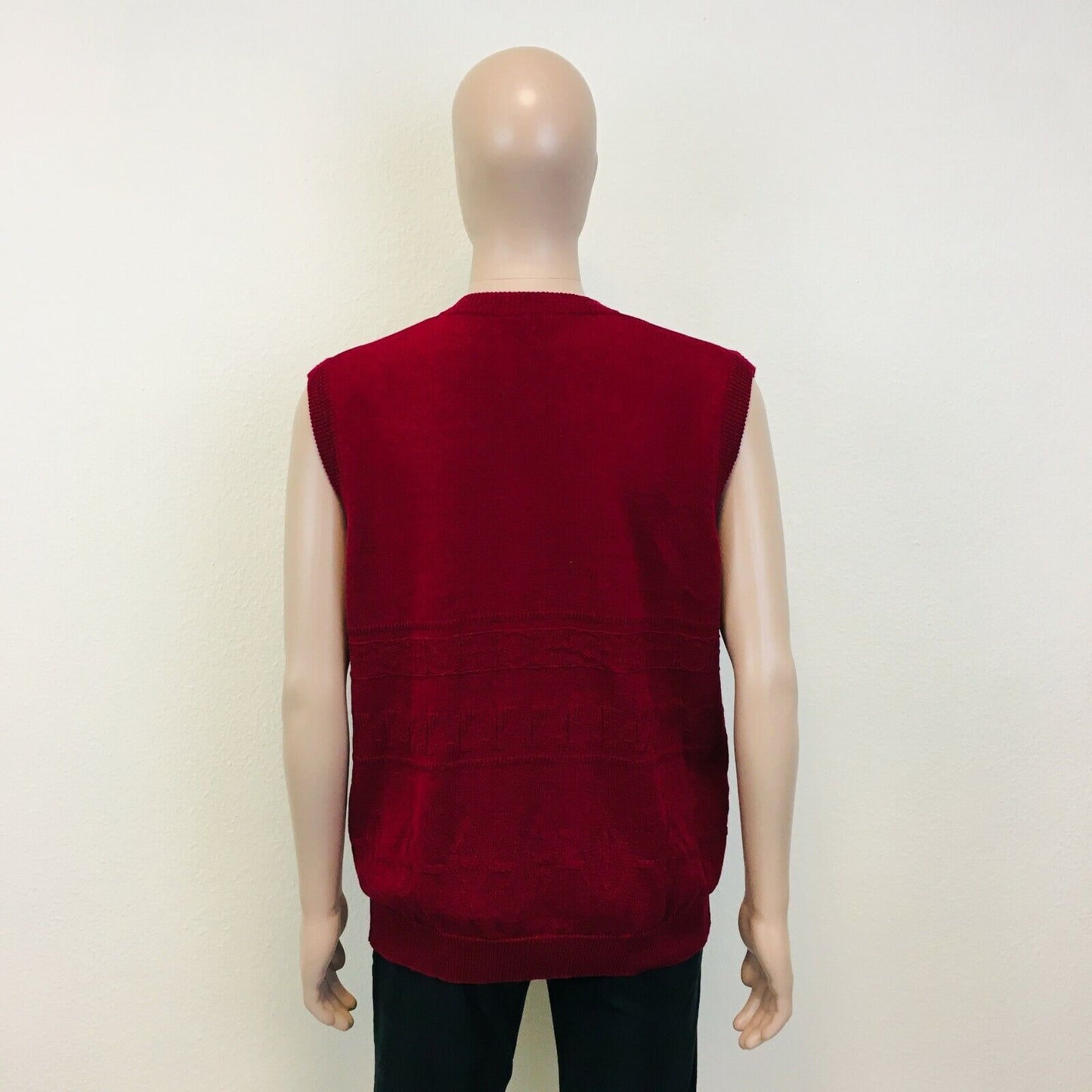 Baileys Red Cotton Blend Sleeveless Jumper Waistcoat Vest Size L