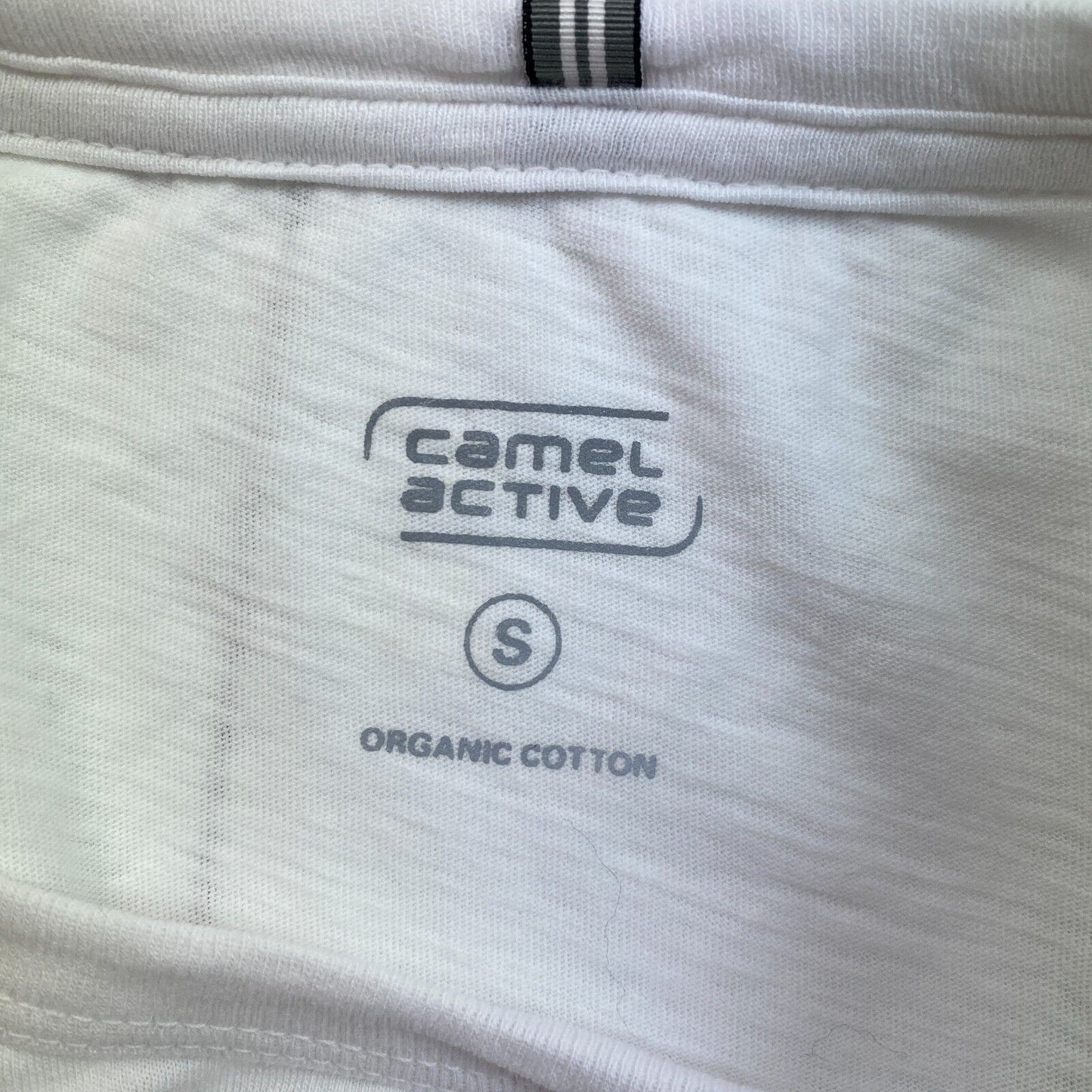 Camel Active Blanc Solide Ras Du Cou Manches Courtes T-shirt Taille S