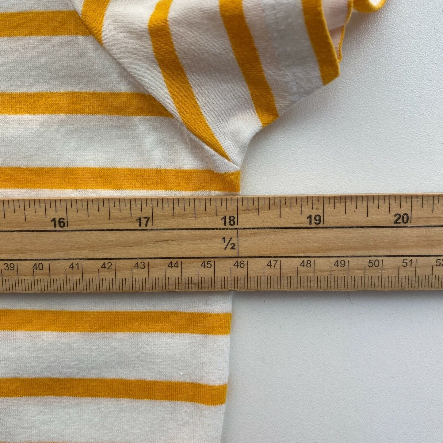 GANT Yellow Striped Crew Neck T Shirt Size M