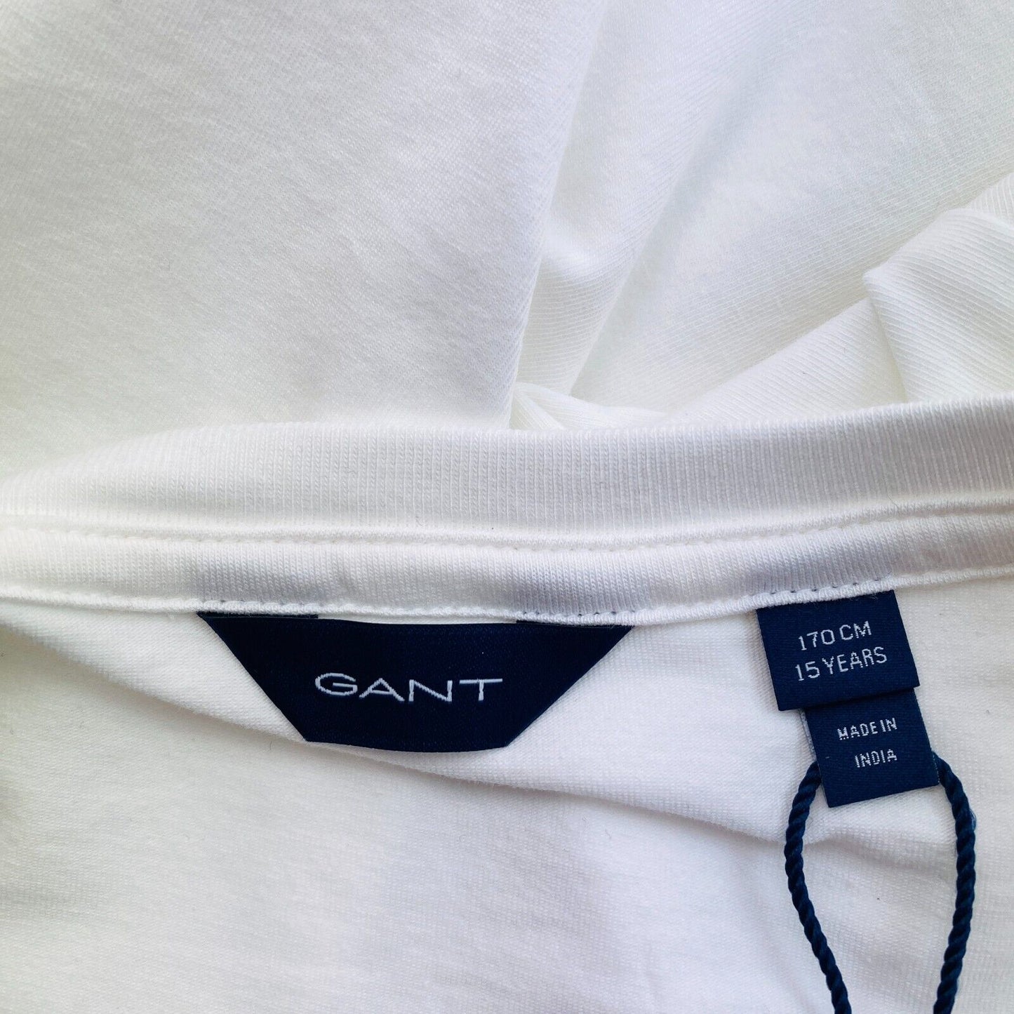 GANT Girls White Fitted Original Crew Neck T-Shirt Size 15 Years 170 cm