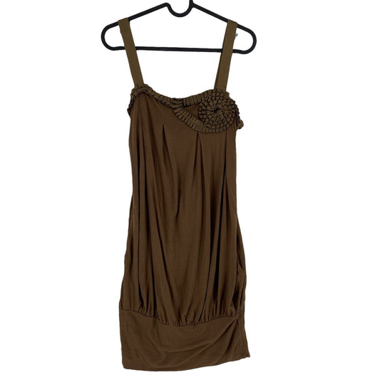 KILLAH Brown Sleeveless Square Neck Shift Dress Size S