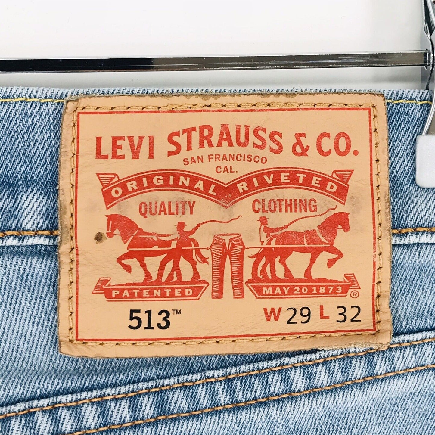 Levi's 513 Blue Stretch Slim Straight Fit Jeans Size W29 L32