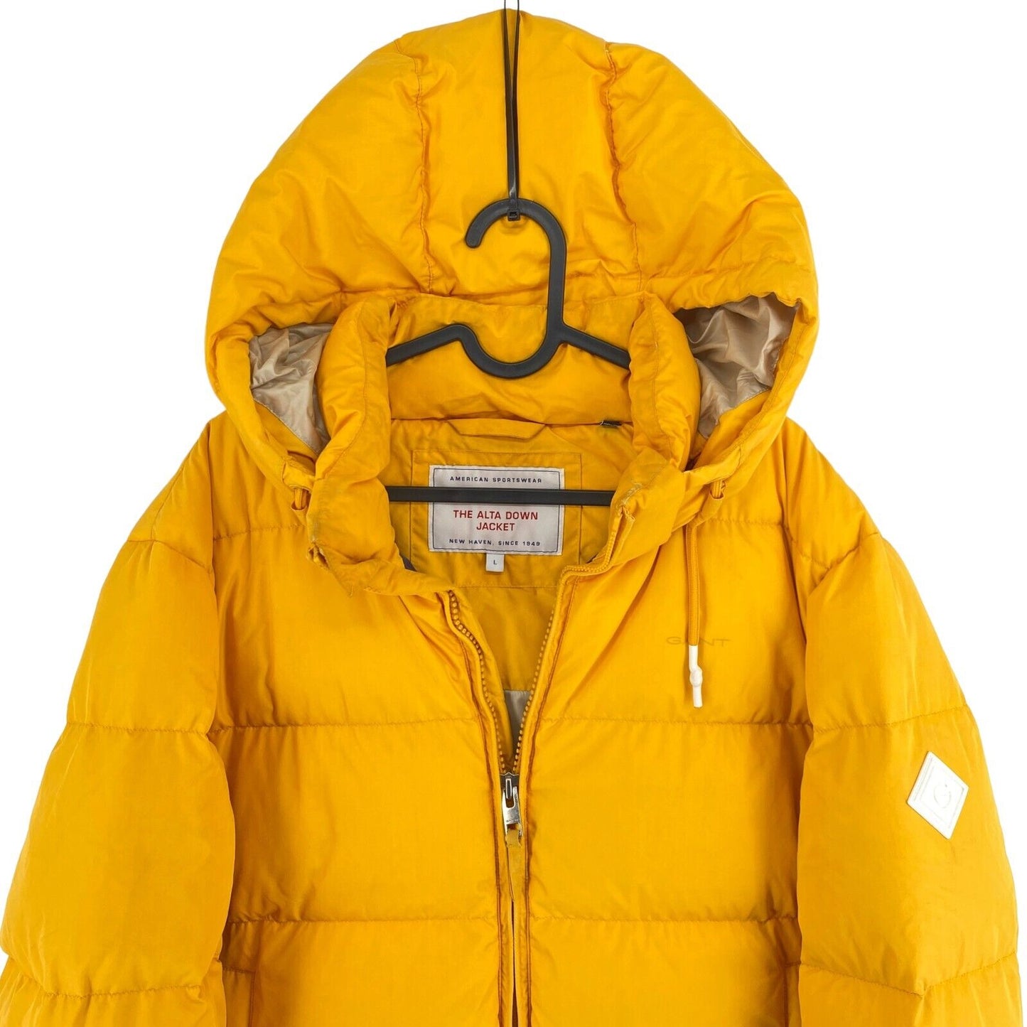 GANT Yellow The Alta Down Hooded Puffer Jacket Coat Size L