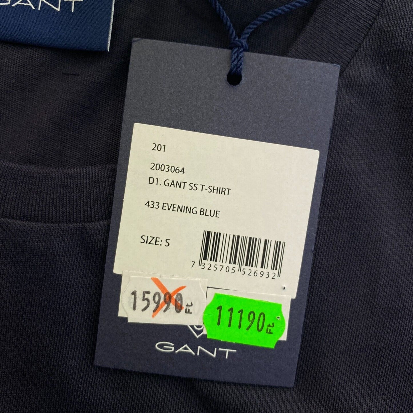 GANT Navy Blue Crew Neck T-Shirt Size S