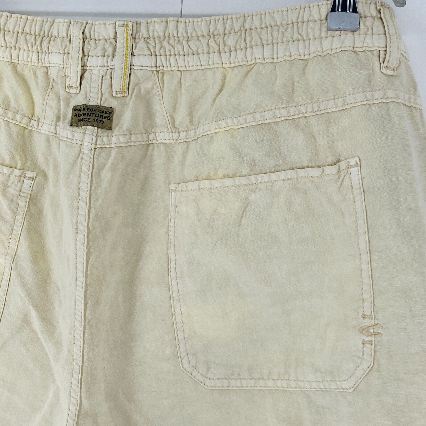 Camel Active Mens Beige Regular Fit Linen Blend Shorts Size W40