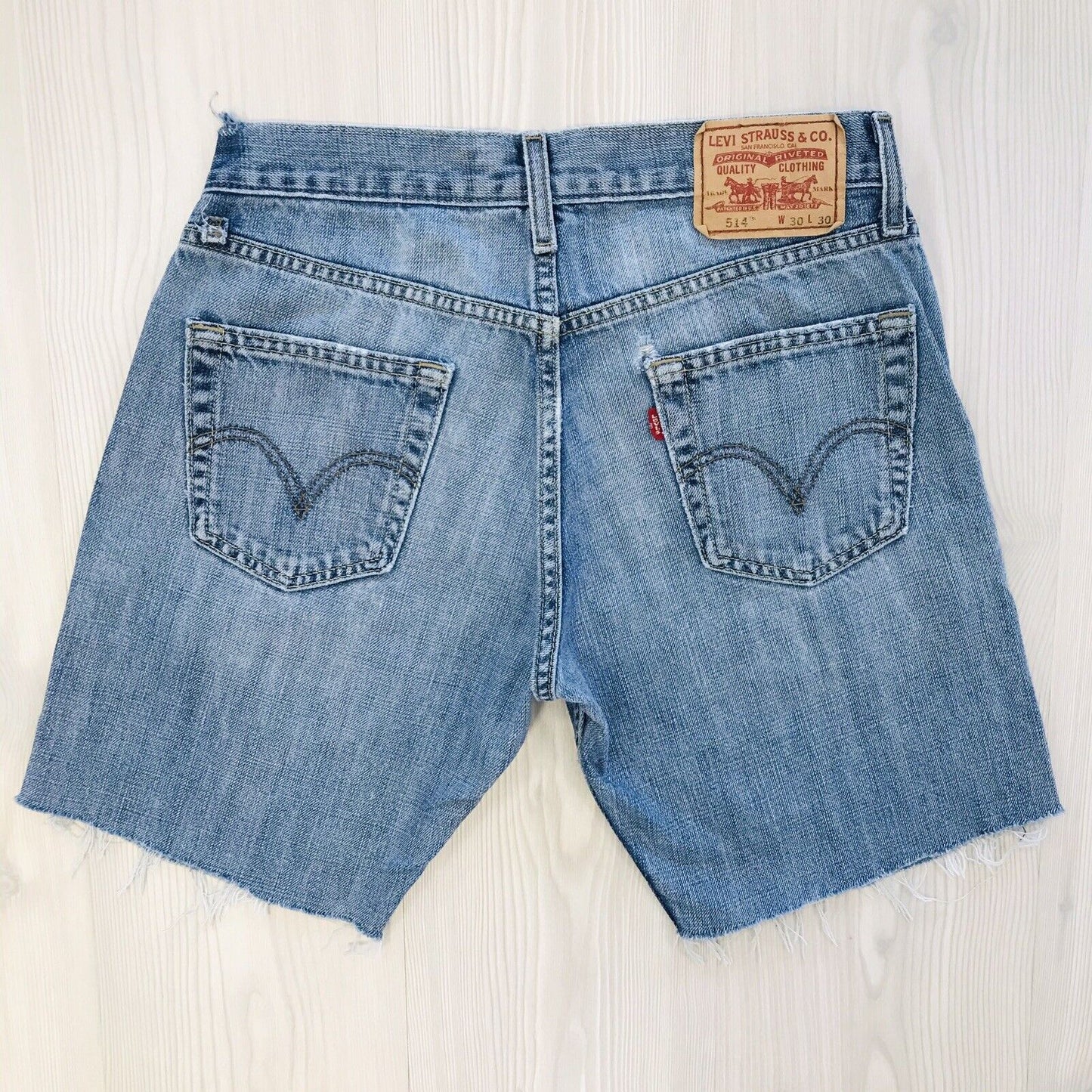 Levi's 514 Custom Made Blue Slim Straight Fit Cut-Off Shorts Size W30