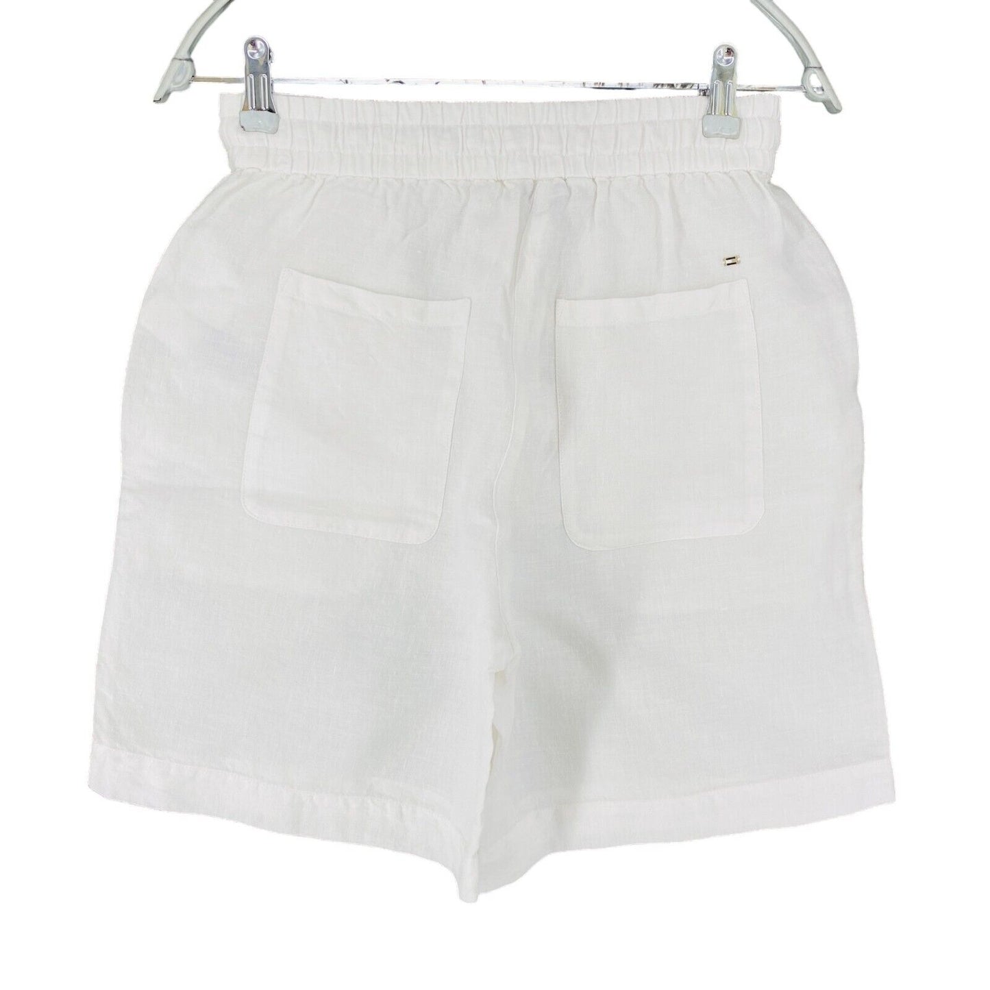 Tommy Hilfiger Women White Relaxed Fit Linen Shorts Size EUR 34 UK 6 US 2