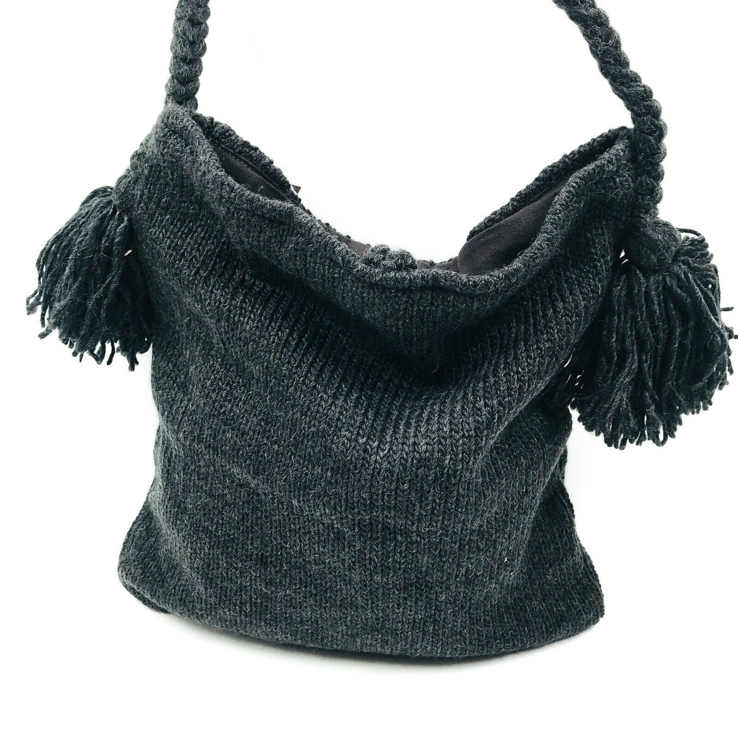 Etam Grey Knitted Shoulder Bag