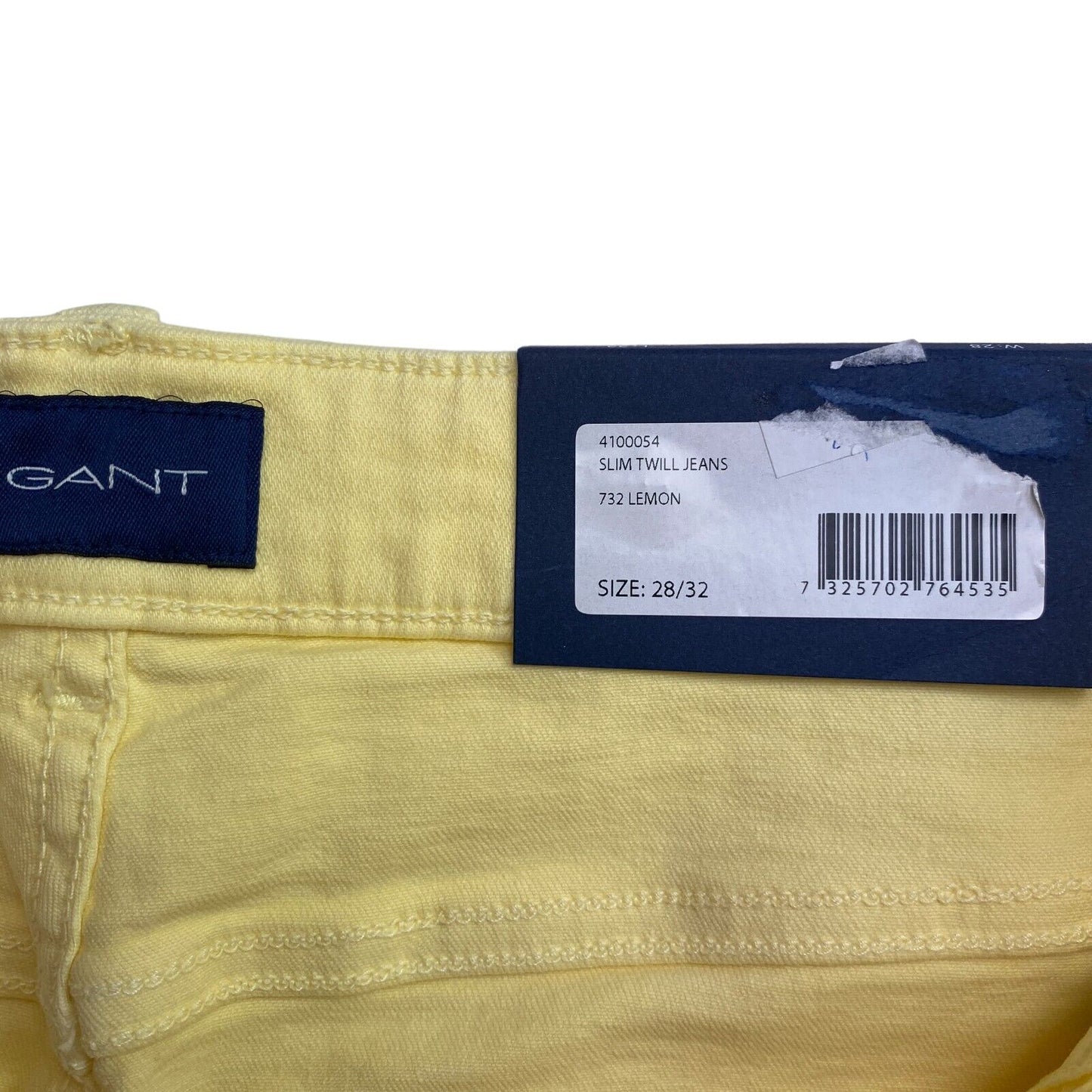 GANT Yellow Slim Twill Jeans Size W32 L32