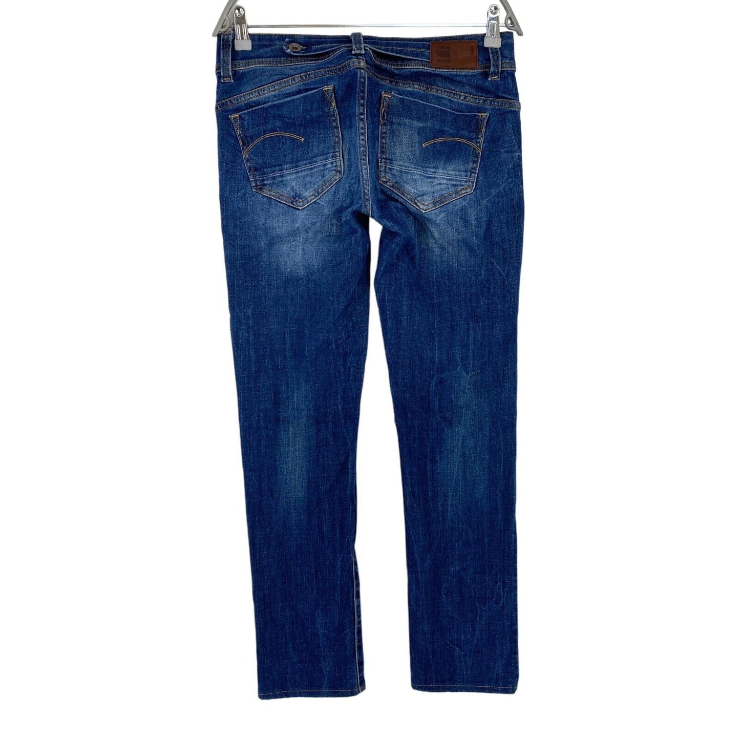 G-STAR MIDGE Damen Jeans, Blau, mittlere Leibhöhe, normale Passform, gerade Passform, Größe W30 L30