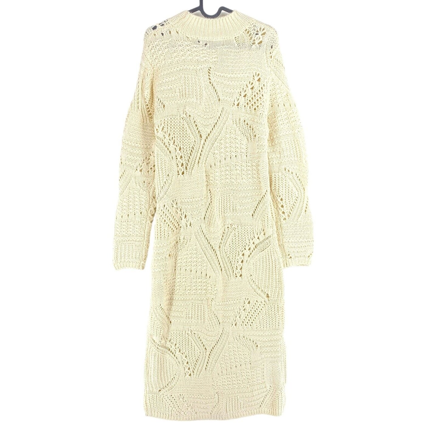 VERO MODA Robe pull beige à manches longues et col haut pour femme Taille XL