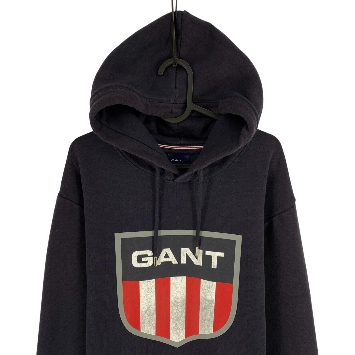 GANT Men Navy Blue Shield Hoodie Sweater Pullover Jumper Size 2XL XXL