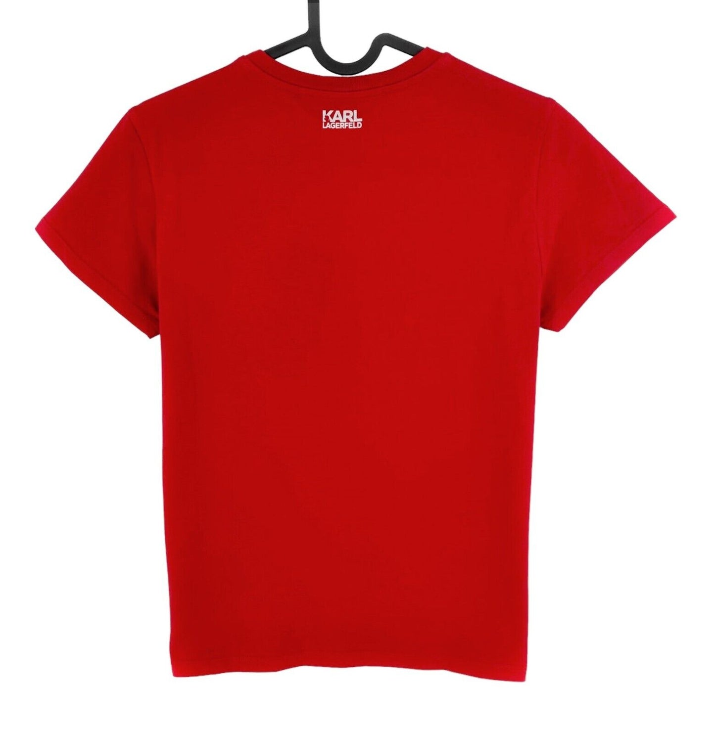 Karl Lagerfeld Red Kameo Embossed Crew Neck T Shirt Size XS