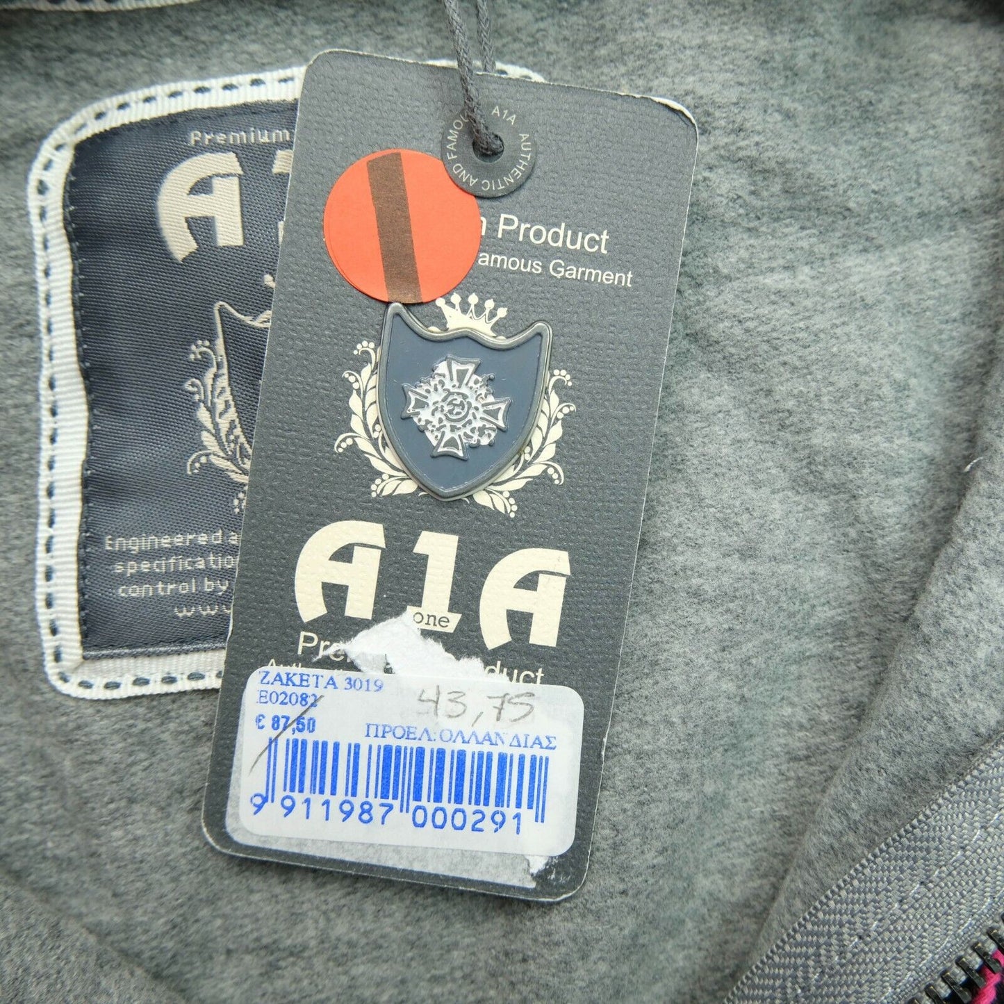 A1A Pull à capuche gris / rose Taille ML