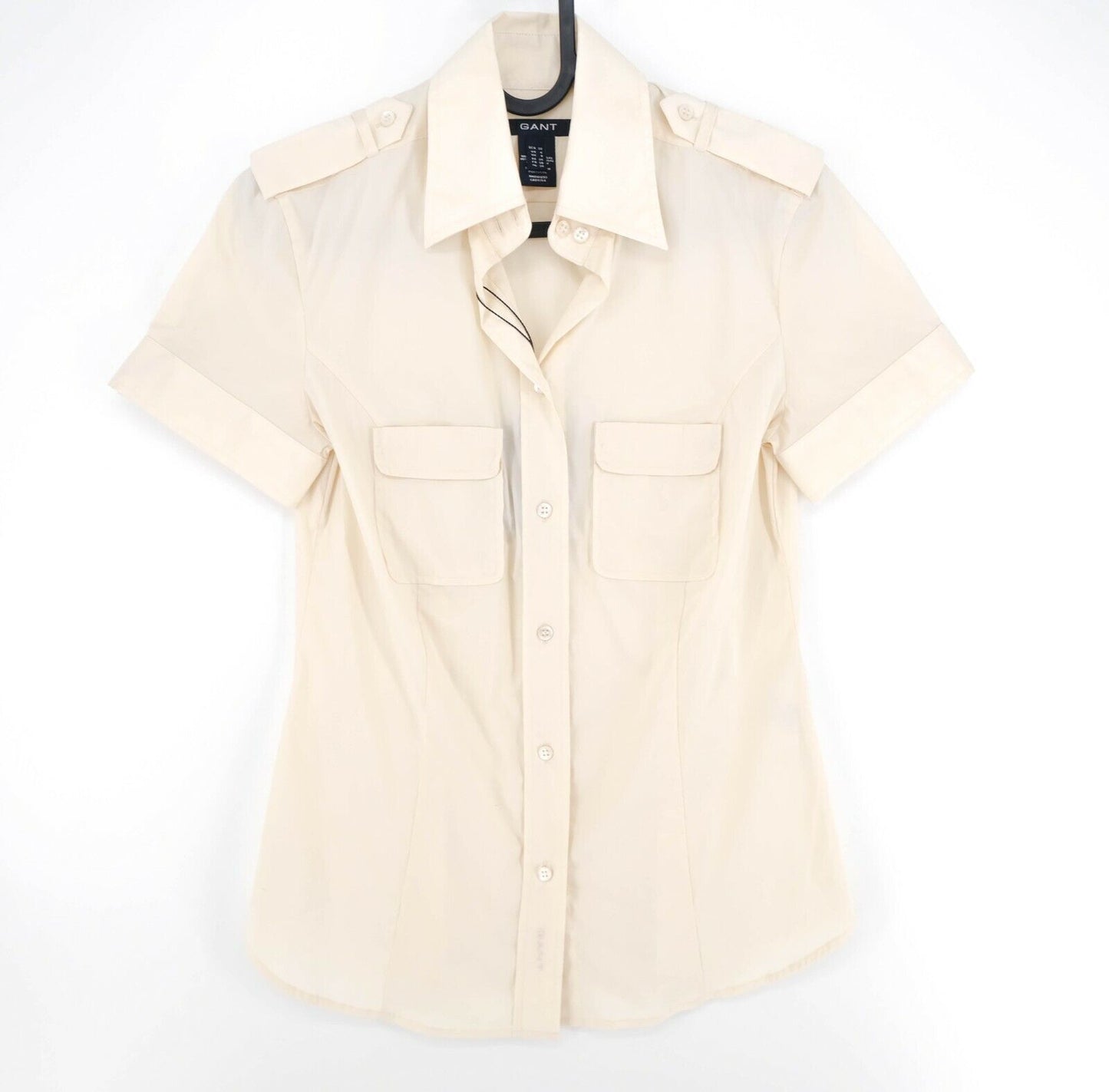 UVP €135 GANT Beige Kurzarmhemd Größe EU 34 UK 8 US 4