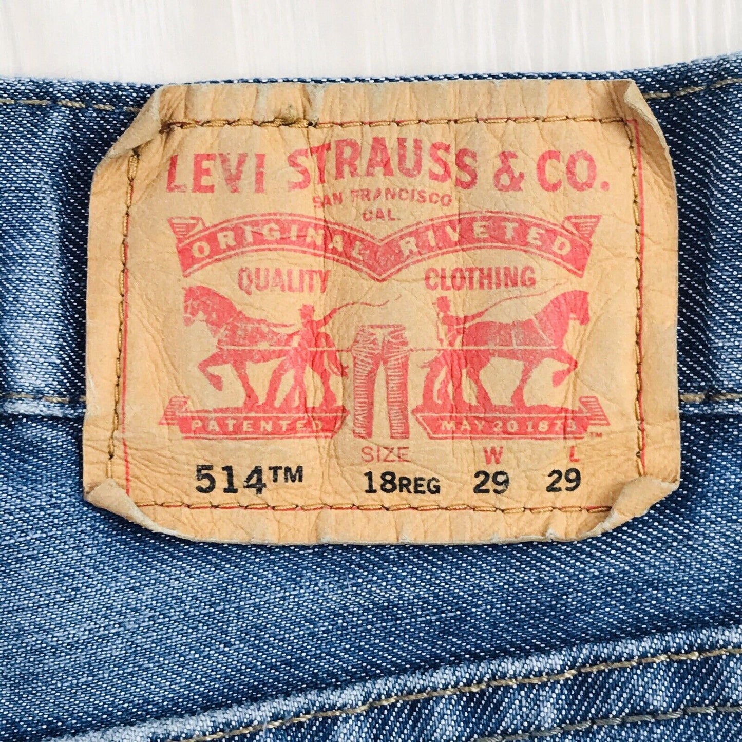 Vintage Levi's 514 Boys Blue Slim Straight Fit Jeans 18 Reg / W29 L29