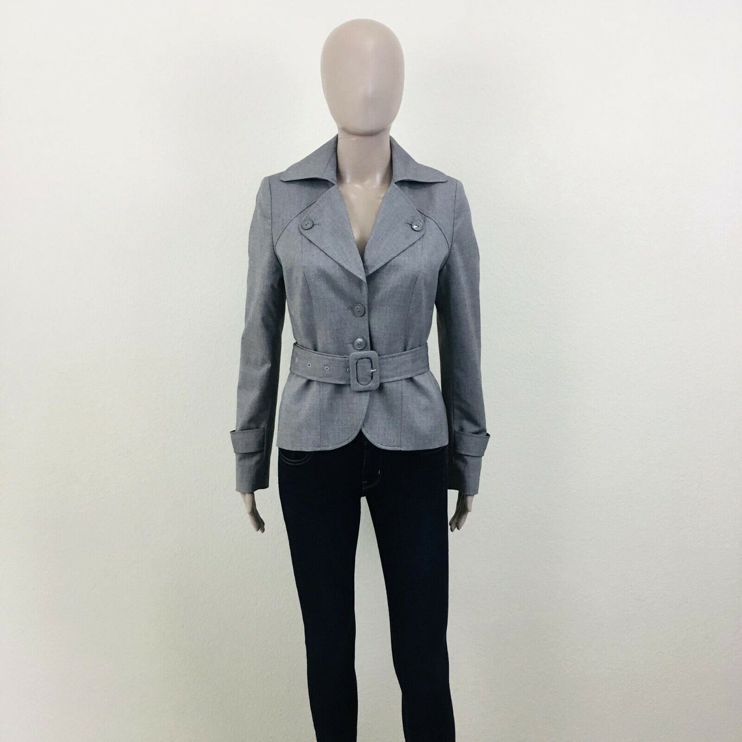 STOCKH LM Grey Belted Formal Blazer Jacket Size EUR 36 US 6 UK 8 Small