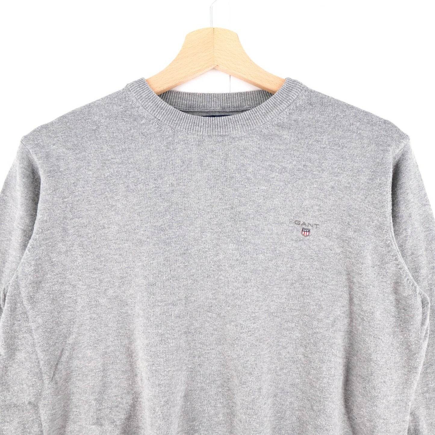 GANT Boys Grey Crew Neck 100% Cotton Jumper Sweater Size 15 Years 170 cm