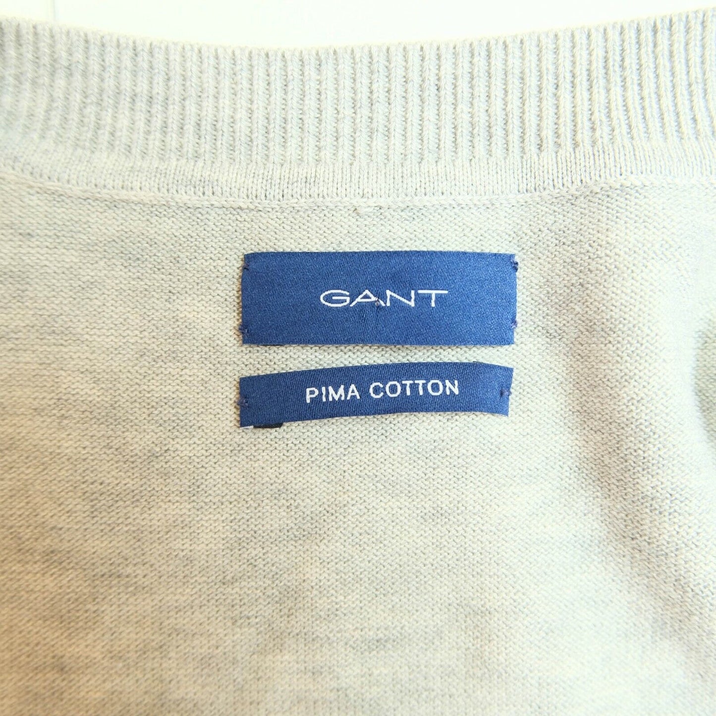 GANT Grey Pima Cotton V Neck Cardigan Sweater Jumper Size M