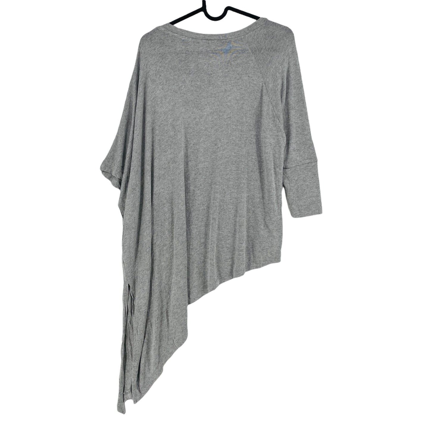 Bebe Plus Grey 100% Cotton Knit Round Neck Asymmetric Jumper Pullover Size S