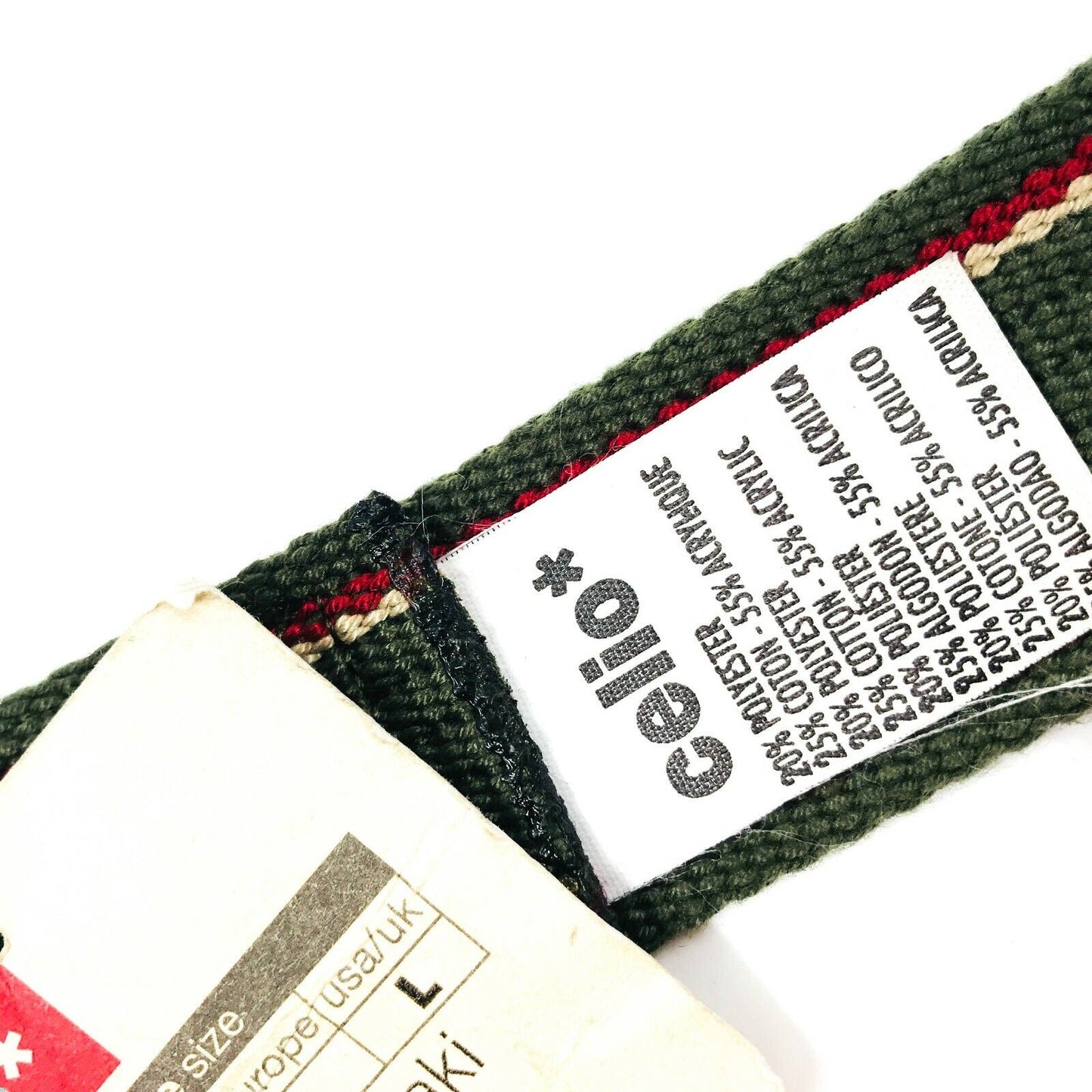 Celio Green Urban Khaki Strong Fabric Belt Size L