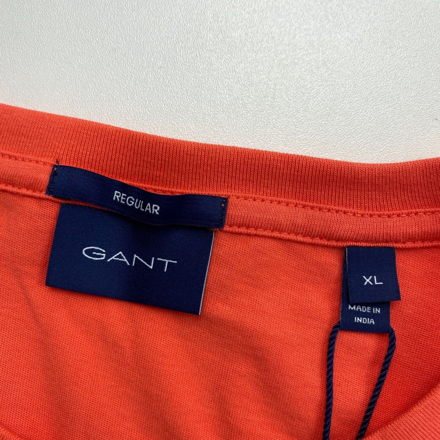 GANT Pink Orange Original Regular Fit T-Shirt mit Rundhalsausschnitt, Größe XL