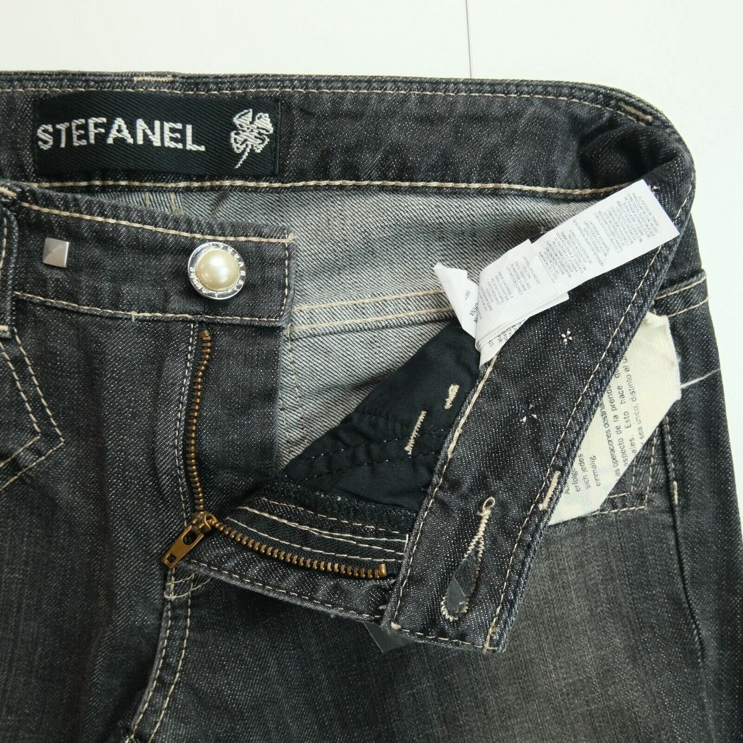 STEFANEL Dunkelgraue Capri Jeans Größe EU 34 UK 4 US 2