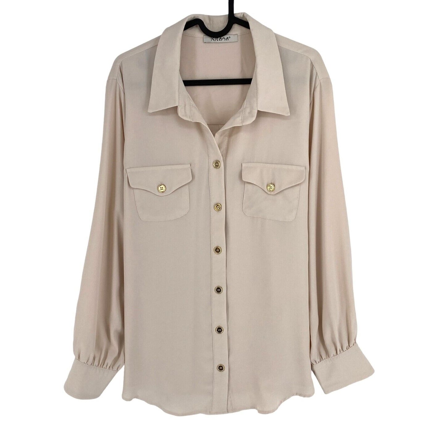 KITANA Women Beige Shirt Blouse Size IT 50 EU 46 UK 18 US 16