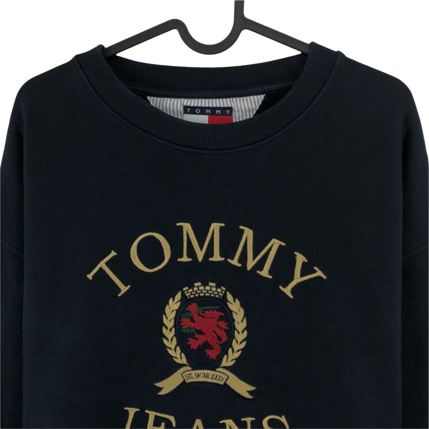 TOMMY HILFIGER Marineblauer Pullover mit Rundhalsausschnitt, Größe L