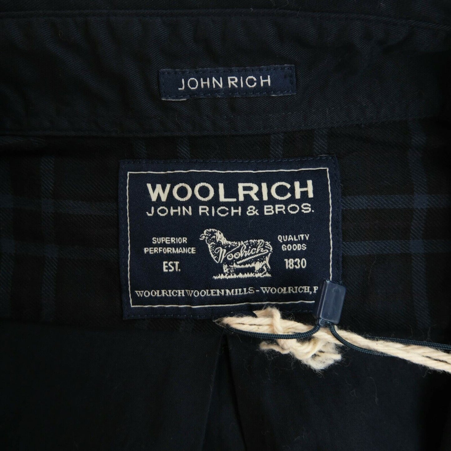 WOOLRICH Navy Blue Gabardine Shirt Size M 2XL