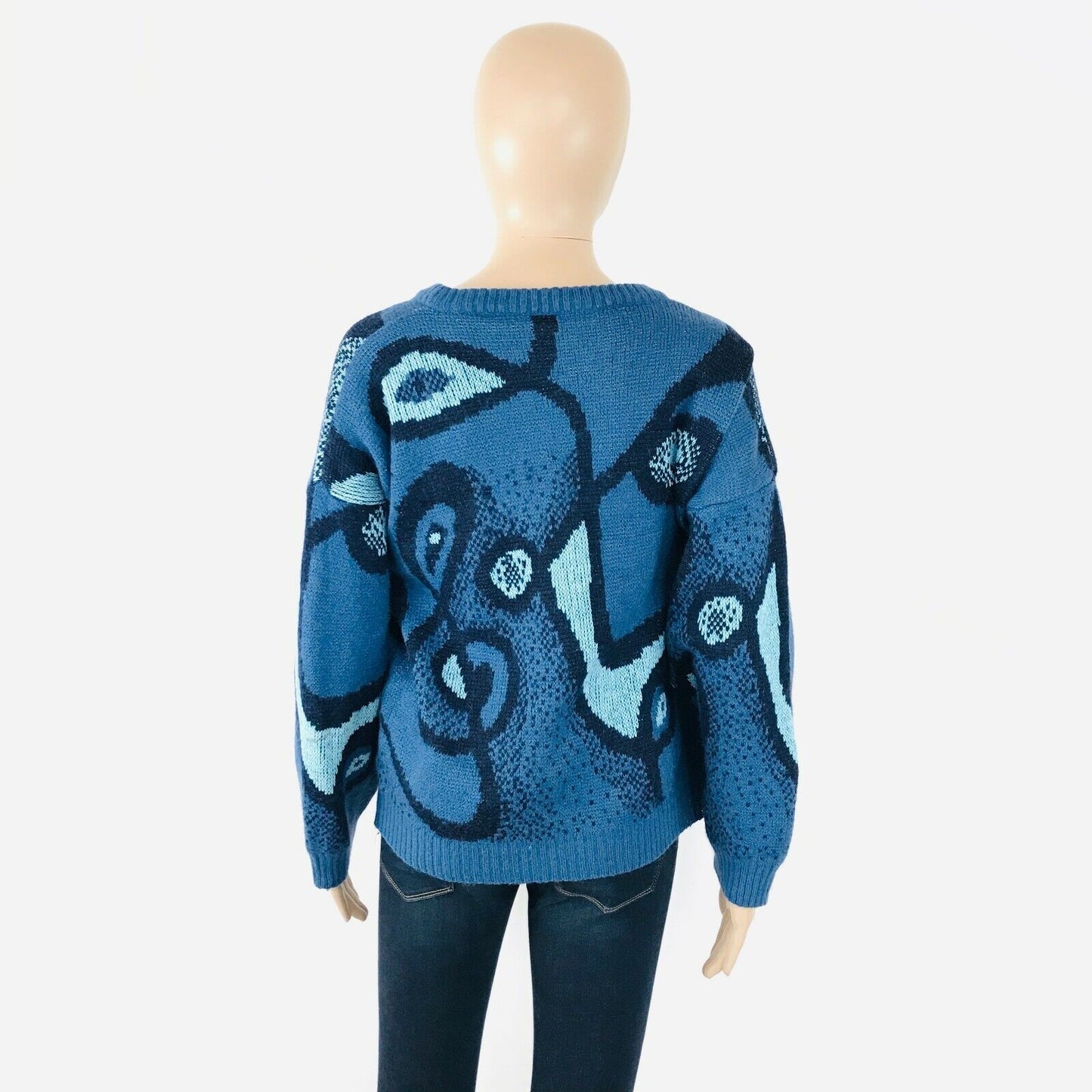 Cosby Vintage Retro 90s Lan Marcello Blue Jumper Sweater Size L